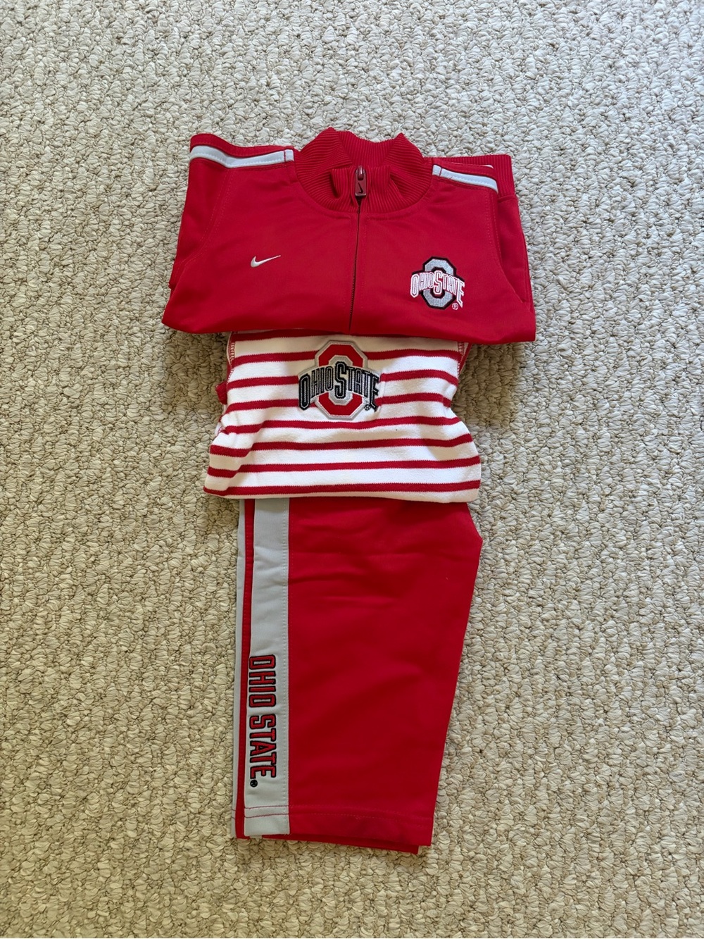 Nike Red & White Ohio State Kids 3-Piece Athletic Set